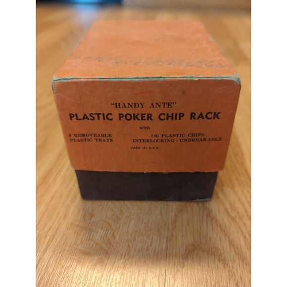 Handy Ante Plastic Poker Chips Rack 6 Removable Trays and 1 Set Playing Cards - Picture 4 of 10